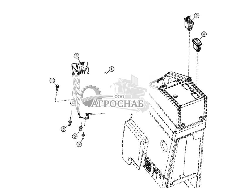 Педаль и переключатели регулировки оборотов двигателя (стандартные органы управления) - ST3387 279.jpg